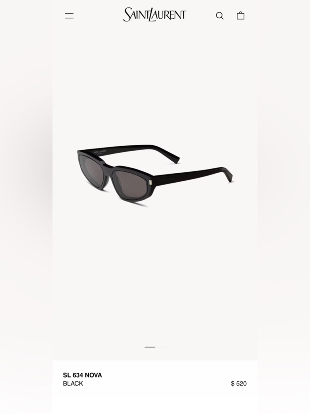 Saint Laurent Black Cat-Eye Sunglasses SAINT LAURENT SUN SL 634 NOVA 001